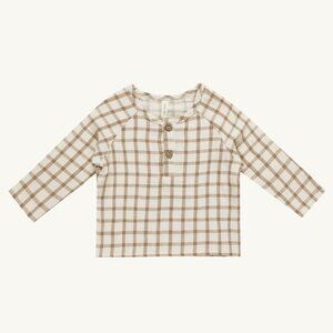 NWT - Quincy Mae Zion shirt cinnamon plaid